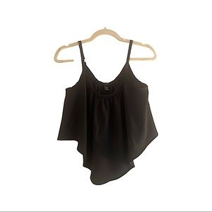 Black Crop Top Flowy Tank